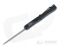 Heretic Custom Colossus Double Edge Hand Ground Reptilian Damascus Python Inlaid Black OTF Automatic 006 -Limited Edition Knives Sales 2022 006 3 8