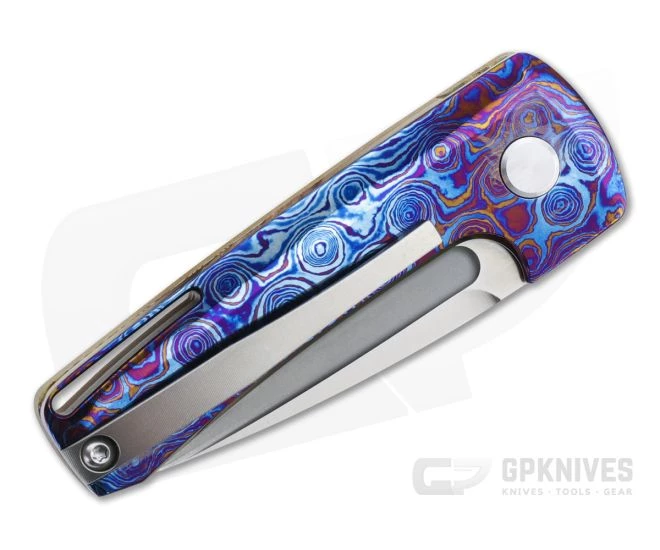 D Rocket Design Harlock Two Faced Automatic Satin M390 Mokume Timascus Folder 0073 2 D Rocket Design Harlock Two Faced Automatic Satin M390 Mokume Timascus Folder 0073 - Image 2