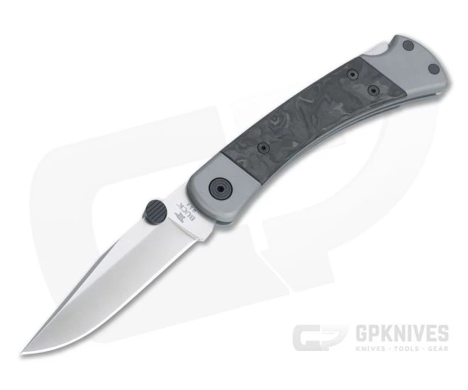 Buck Pro 110 Limited Satin S45VN Gray Aluminum Marbled Carbon Fiber Lock Back Folding Hunter 0110CFSLE1 1 Buck Pro 110 Limited Satin S45VN Gray Aluminum Marbled Carbon Fiber Lock Back Folding Hunter 0110CFSLE1