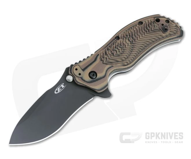 Zero Tolerance 0350 Assisted Flipper Black S30V 3D Hyena Brown G10 Folder 0350HB 1 Zero Tolerance 0350 Assisted Flipper Black S30V 3D Hyena Brown G10 Folder 0350HB