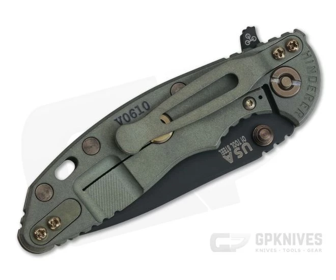 Hinderer XM-18 3" Vintage Series GEN 6 Parkerized O1 Spear Point Smooth Walnut Battle Green Tri-Way Pivot Flipper 0770 2 Hinderer XM-18 3" Vintage Series GEN 6 Parkerized O1 Spear Point Smooth Walnut Battle Green Tri-Way Pivot Flipper 0770 - Image 2