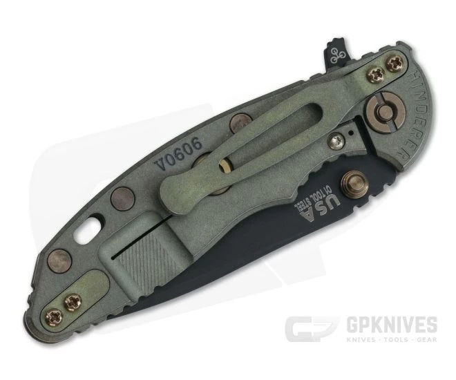 Hinderer XM-18 3" Vintage Series GEN 6 Parkerized O1 Spear Point Smooth Walnut Battle Green Tri-Way Pivot Flipper 0771 2 Hinderer XM-18 3" Vintage Series GEN 6 Parkerized O1 Spear Point Smooth Walnut Battle Green Tri-Way Pivot Flipper 0771 - Image 2