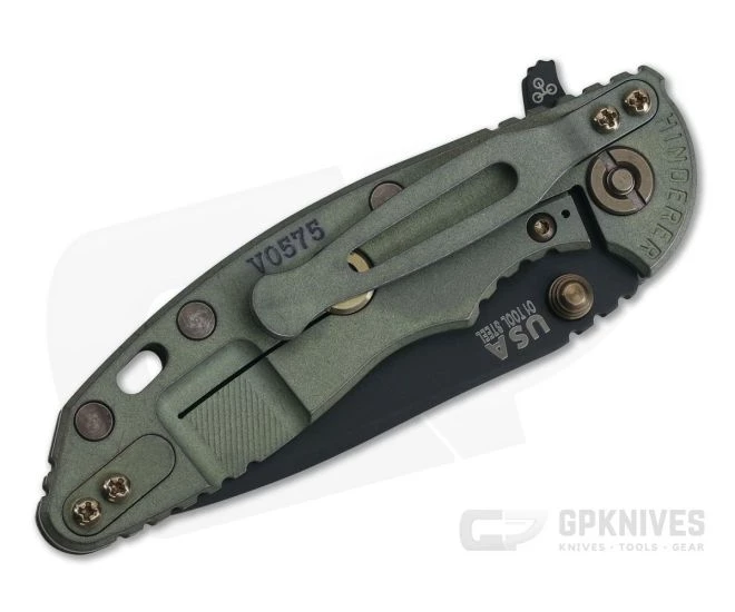 Hinderer XM-18 3" Vintage Series GEN 6 Parkerized O1 Spear Point Textured Walnut Battle Green Tri-Way Pivot Flipper 0773 2 Hinderer XM-18 3" Vintage Series GEN 6 Parkerized O1 Spear Point Textured Walnut Battle Green Tri-Way Pivot Flipper 0773 - Image 2