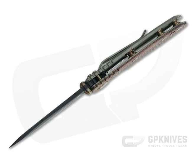 Hinderer XM-18 3" Vintage Series GEN 6 Parkerized O1 Spear Point Textured Walnut Battle Green Tri-Way Pivot Flipper 0773 3 Hinderer XM-18 3" Vintage Series GEN 6 Parkerized O1 Spear Point Textured Walnut Battle Green Tri-Way Pivot Flipper 0773 - Image 3