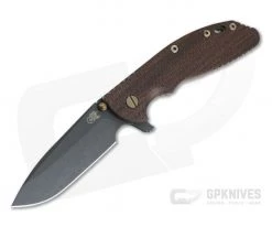 Hinderer XM-24 4" Vintage Series Parkerized O1 Spear Point Textured Walnut Battle Green Tri-Way Pivot Flipper 0814