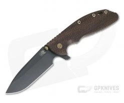 Hinderer XM-24 4" Vintage Series Parkerized O1 Spear Point Textured Walnut Battle Green Tri-Way Pivot Flipper 0815