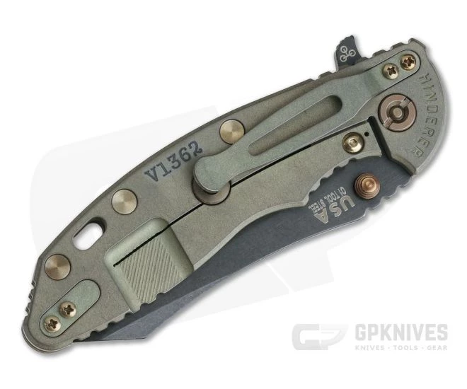 Hinderer XM-18 3.5" Vintage Series Parkerized O1 Skinner Textured Walnut Battle Green Tri-Way Pivot Flipper 0859 2 Hinderer XM-18 3.5" Vintage Series Parkerized O1 Skinner Textured Walnut Battle Green Tri-Way Pivot Flipper 0859 - Image 2