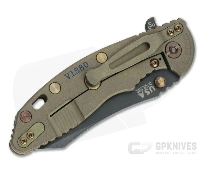 Hinderer XM-18 3.5" Vintage Series Parkerized O1 Skinner Smooth Walnut Battle Green Tri-Way Pivot Flipper 0876 2 Hinderer XM-18 3.5" Vintage Series Parkerized O1 Skinner Smooth Walnut Battle Green Tri-Way Pivot Flipper 0876 - Image 2