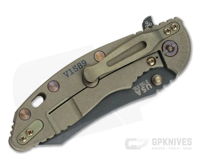 Hinderer XM-18 3.5" Vintage Series Parkerized O1 Skinner Smooth Walnut Battle Green Tri-Way Pivot Flipper 0877 2 Hinderer XM-18 3.5" Vintage Series Parkerized O1 Skinner Smooth Walnut Battle Green Tri-Way Pivot Flipper 0877 - Image 2