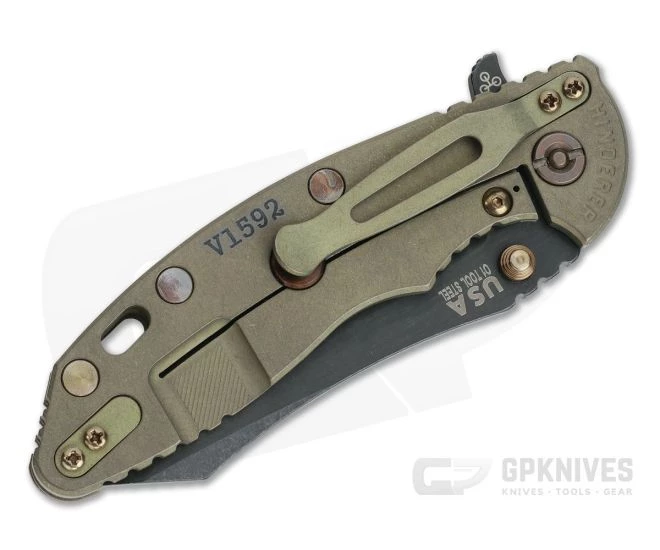 Hinderer XM-18 3.5" Vintage Series Parkerized O1 Skinner Smooth Walnut Battle Green Tri-Way Pivot Flipper 0878 2 Hinderer XM-18 3.5" Vintage Series Parkerized O1 Skinner Smooth Walnut Battle Green Tri-Way Pivot Flipper 0878 - Image 2