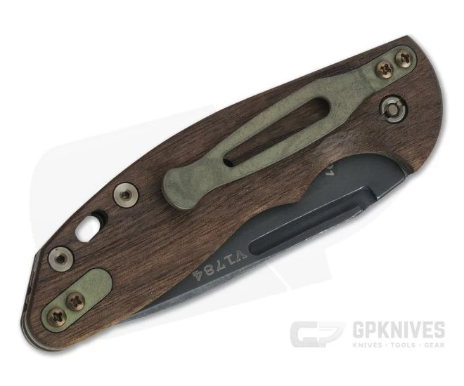 Hinderer XM Slippy Vintage Series Black O1 Spear Point Smooth Walnut Battle Green Slip Joint 0949 2 Hinderer XM Slippy Vintage Series Black O1 Spear Point Smooth Walnut Battle Green Slip Joint 0949 - Image 2
