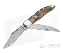 Boker Solingen Folding Hunter Two-Blade Buckskin Bone Back Lock Folder 112021BK