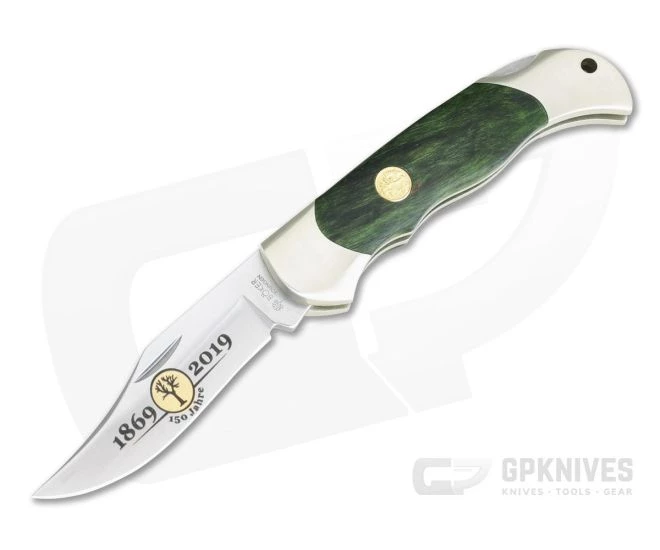 Boker Solingen Boy Scout Knife 150th Anniversary Green Curly Birch N690 Folder 116118 1 Boker Solingen Boy Scout Knife 150th Anniversary Green Curly Birch N690 Folder 116118