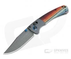 Benchmade Mini Crooked River Gold Class Nichols Damascus G-Carta Folder 15085-221