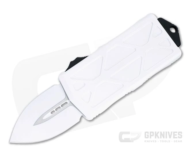 Microtech Exocet Storm Trooper White Double Edge CA Legal OTF Automatic 157-1ST 1 Microtech Exocet Storm Trooper White Double Edge CA Legal OTF Automatic 157-1ST