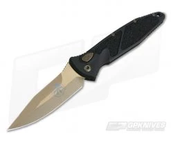 Microtech Socom Elite Automatic Signature Bronze Plain M390 Black Aluminum 160A-13SS