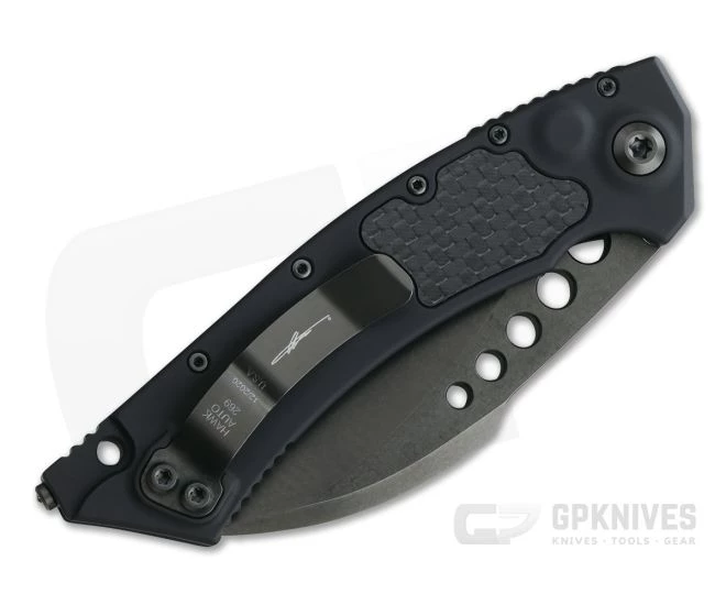 Microtech Hawk Automatic Karambit Signature Black DLC 204P Carbon Fiber Aluminum Folder 166-1DLCTCFIS 2 Microtech Hawk Automatic Karambit Signature Black DLC 204P Carbon Fiber Aluminum Folder 166-1DLCTCFIS - Image 2
