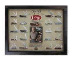 Case 2019 Dealer Knife Tony Bose Chestnut Bone Tribal with Display