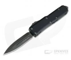 Microtech UTX-85 Signature Double Edge Black DLC 204P Black OTF Automatic Knife 232-1DLCTS