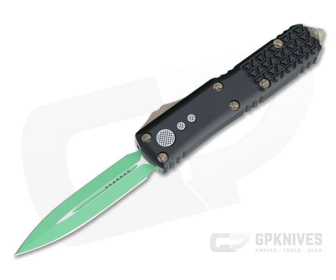 Microtech UTX-85 D/E Jedi Master Green Double Edge OTF Automatic 232-1JM 1 Microtech UTX-85 D/E Jedi Master Green Double Edge OTF Automatic 232-1JM