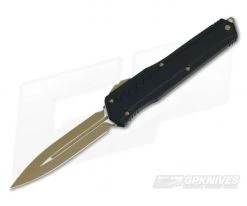Microtech Cypher MK7 D/E Tan Double Edge Tan Hardware OTF Automatic Knife 242M-1TNB