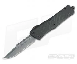 Marfione Custom Combat Troodon Interceptor Carbon Fiber XHP Damascus Automatic Knife