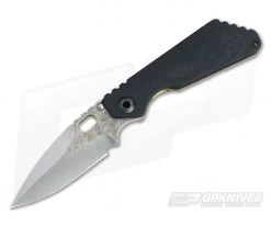 Mick Strider Custom SnG Spear Point Flat Black Custom Graphic Textured Titanium