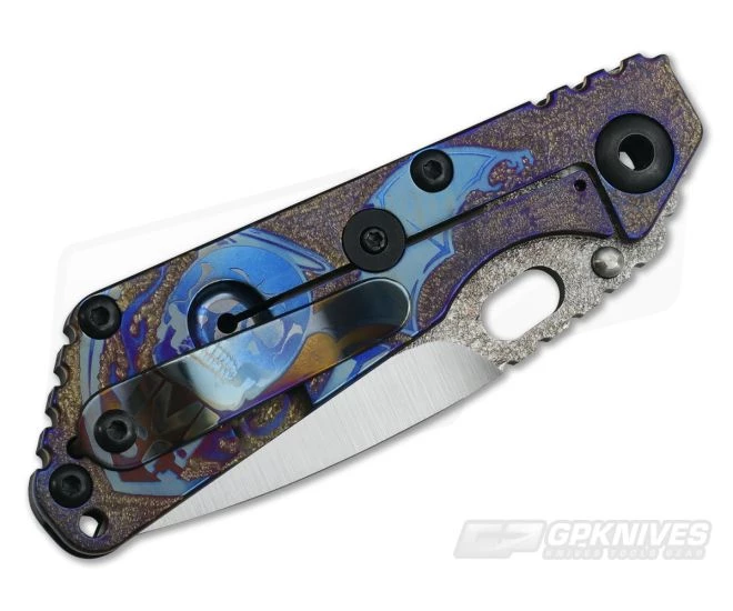 Mick Strider Custom SnG Spear Point Flat Black Custom Graphic Textured Titanium 2 Mick Strider Custom SnG Spear Point Flat Black Custom Graphic Textured Titanium - Image 2