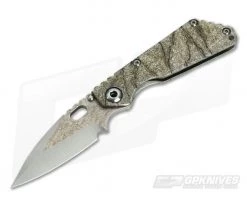 Mick Strider Custom SnG Spear Point Organic Textured Titanium Frame Lock