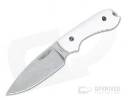 Bradford Knives Guardian3 Full Flat GPK Exclusive 3D White G10 Stonewashed 3V Fixed Blade Knife