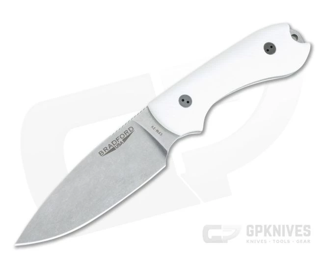 Bradford Knives Guardian3 Full Flat GPK Exclusive 3D White G10 Stonewashed 3V Fixed Blade Knife 1 Bradford Knives Guardian3 Full Flat GPK Exclusive 3D White G10 Stonewashed 3V Fixed Blade Knife