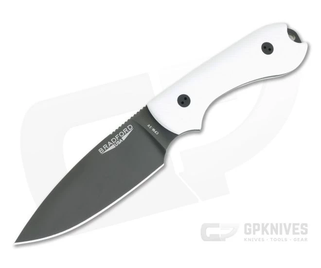 Bradford Knives Guardian3 Full Flat GPK Exclusive 3D White G10 DLC 3V Fixed Blade Knife 1 Bradford Knives Guardian3 Full Flat GPK Exclusive 3D White G10 DLC 3V Fixed Blade Knife