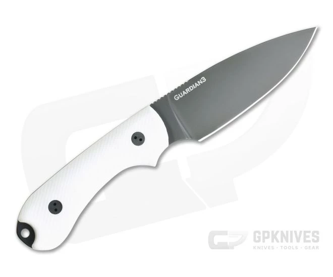 Bradford Knives Guardian3 Full Flat GPK Exclusive 3D White G10 DLC 3V Fixed Blade Knife 3 Bradford Knives Guardian3 Full Flat GPK Exclusive 3D White G10 DLC 3V Fixed Blade Knife - Image 3