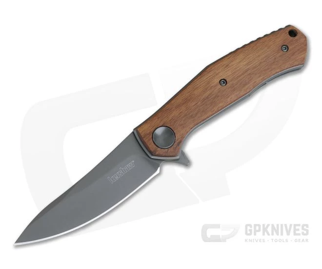 Kershaw Concierge Wood Handle KVT Liner Lock Flipper Sinkevich Design 4020WOOD 1 Kershaw Concierge Wood Handle KVT Liner Lock Flipper Sinkevich Design 4020WOOD