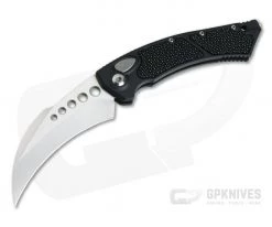 Marfione Custom Hawk Automatic Karambit Hand Rubbed Satin 204P Black Aluminum w/ Stingray Inlays 4209