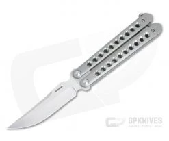 Enrique Pena Custom Pena-Song Satin CPM-154 Hole Milled Titanium Butterfly Knife w/ Steel Flame Clip