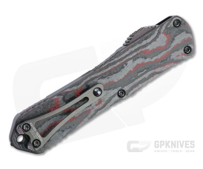 Heretic Knives Predator Manticore-E Tanto Set Battleworn DLC Red Camo Carbon Fiber OTF Automatic 4676 2 Heretic Knives Predator Manticore-E Tanto Set Battleworn DLC Red Camo Carbon Fiber OTF Automatic 4676 - Image 2