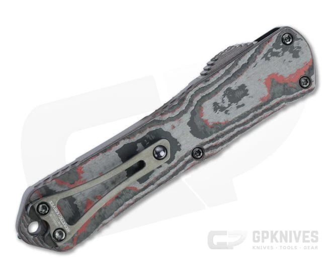 Heretic Knives Predator Manticore-E Tanto Set Battleworn DLC Red Camo Carbon Fiber OTF Automatic 4677 2 Heretic Knives Predator Manticore-E Tanto Set Battleworn DLC Red Camo Carbon Fiber OTF Automatic 4677 - Image 2