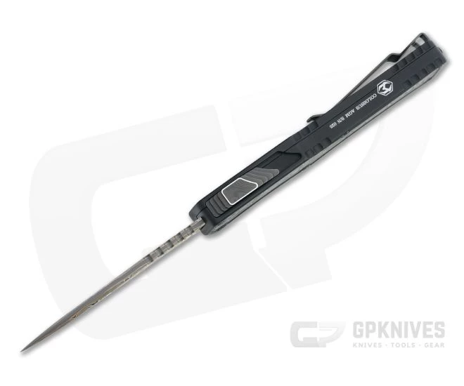 Heretic Custom Colossus Recurve Bakers Forge Damascus Black Dunes Fat Carbon OTF Automatic 4698 3 Heretic Custom Colossus Recurve Bakers Forge Damascus Black Dunes Fat Carbon OTF Automatic 4698 - Image 3