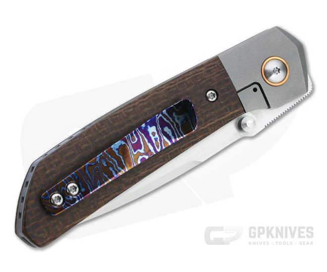 Enrique Pena Custom Mula Front Flipper Drop Point Burlap Micarta Folder 4705 2 Enrique Pena Custom Mula Front Flipper Drop Point Burlap Micarta Folder 4705 - Image 2