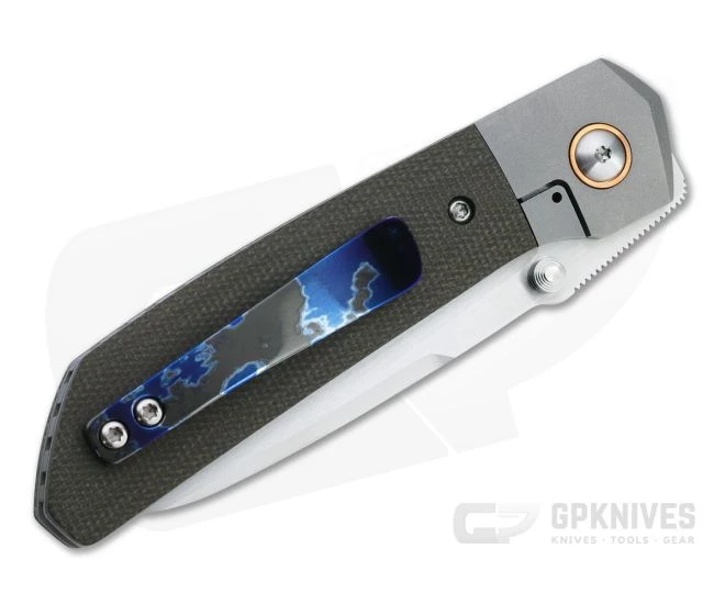 Enrique Pena Custom Mula Front Flipper Sheepsfoot Green Canvas Micarta Folder 4707 2 Enrique Pena Custom Mula Front Flipper Sheepsfoot Green Canvas Micarta Folder 4707 - Image 2