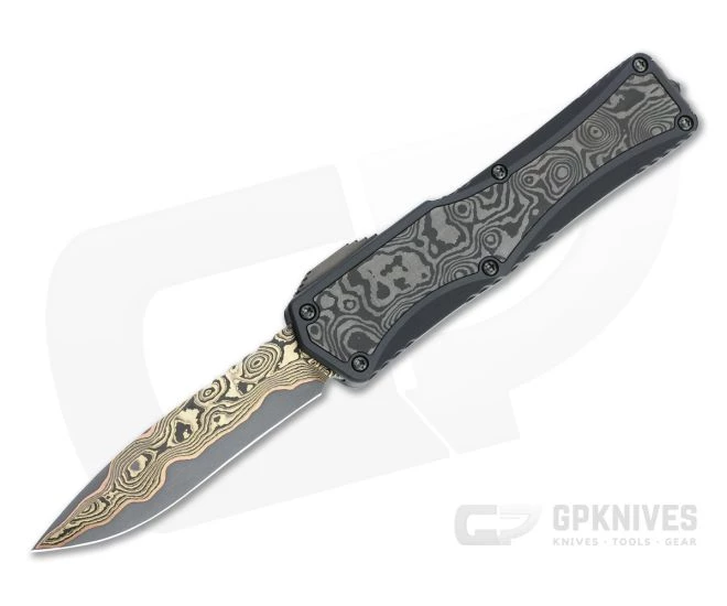 Heretic Custom Colossus Recurve Bakers Forge Damascus Black Dunes Fat Carbon OTF Automatic 4726 1 Heretic Custom Colossus Recurve Bakers Forge Damascus Black Dunes Fat Carbon OTF Automatic 4726