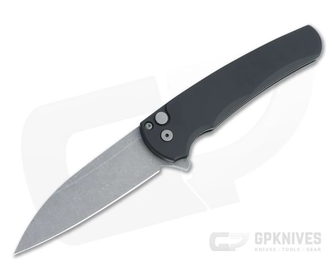 Protech Malibu Flipper Black GPK Exclusive Acid Washed 20CV Modified Wharncliffe Button Lock Folder 5102-AW 1 Protech Malibu Flipper Black GPK Exclusive Acid Washed 20CV Modified Wharncliffe Button Lock Folder 5102-AW