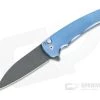Protech Malibu Blue 3D Titanium Custom Nichols Damascus Wharncliffe Button Lock Flipper 5142-BLUE