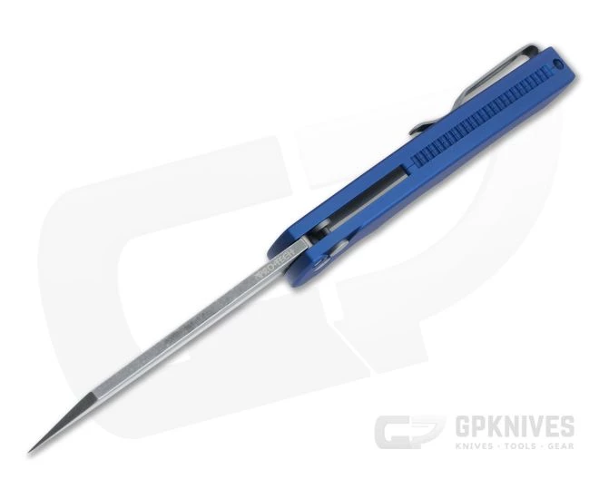 Protech Malibu Reverse Tanto GPK Exclusive Acid Washed 20CV Blue Button Lock Flipper 5202-BLUE 3 Protech Malibu Reverse Tanto GPK Exclusive Acid Washed 20CV Blue Button Lock Flipper 5202-BLUE - Image 3