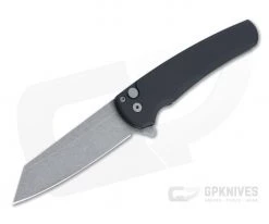 Protech Malibu Reverse Tanto GPK Exclusive Acid Washed 20CV Black Button Lock Flipper 5202