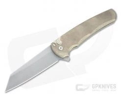 Protech Malibu Reverse Tanto Stonewashed 20CV Aluminum Bronze Button Lock Flipper 5210-BRZ