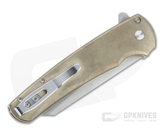 Protech Malibu Reverse Tanto Stonewashed 20CV Aluminum Bronze Button Lock Flipper 5210-BRZ 2 Protech Malibu Reverse Tanto Stonewashed 20CV Aluminum Bronze Button Lock Flipper 5210-BRZ - Image 2