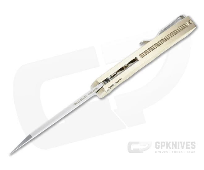 Protech Malibu Flipper Reverse Tanto Stonewashed 20CV Textured Bronze Aluminum Folder 5211 3 Protech Malibu Flipper Reverse Tanto Stonewashed 20CV Textured Bronze Aluminum Folder 5211 - Image 3