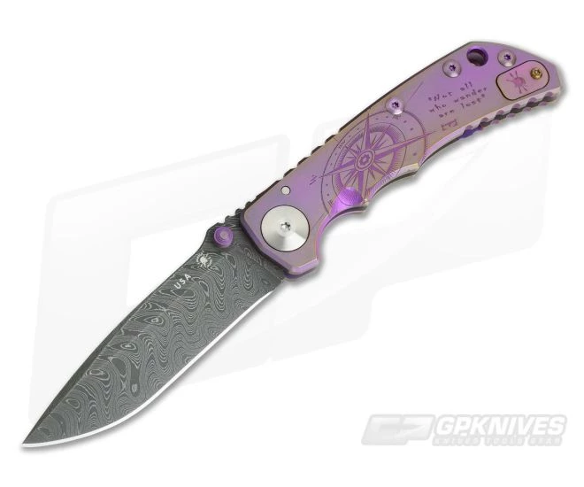 Spartan Harsey Folder Special Edition Purple Compass Nichols Damascus 1 Spartan Harsey Folder Special Edition Purple Compass Nichols Damascus